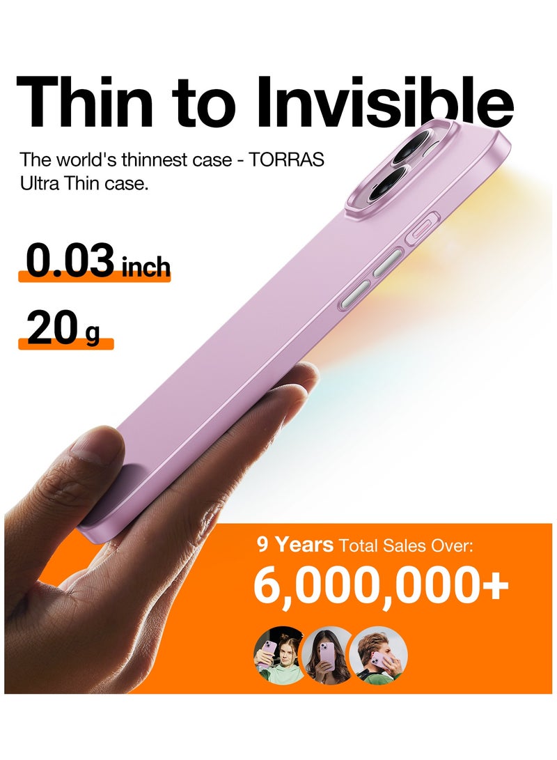 TORRAS Magnetic Slim Fit for iPhone 15 Case, Compatible with MagSafe, Ultra Thin Case for iPhone 15 Case, Matte Hard PC Velvety Touch & Anti-Scratch Protective Cover for iPhone 15 Phone Case, Pink Pink - Image 3