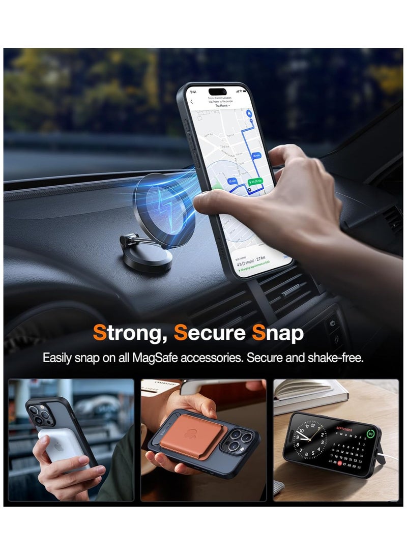 TORRAS Magnetic And Seamless Stand for iPhone 15 Pro Max Case, Fit for MagSafe, Mil-Grade Drop Protection, Adjustable Kickstand Phone Case for iPhone 15 Pro Max, Slim Frosted - Matte Black - Image 4