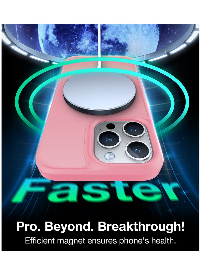 TORRAS Magnetic Guardian Designed for iPhone 15 Pro Max Case, [Mil-Grade Drop Tested] [Compatible with MagSafe] Slim Frosted, Translucent Slim Protective Case for 15 Pro Max Anti-Fingerprint Anti-ScratchCase for iPhone 15 Pro Max Phone Case (6.7") Pink Pink - Image 4
