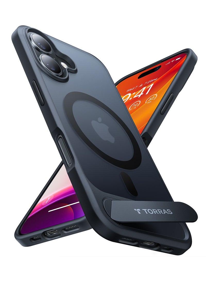 TORRAS Strong Magnetic & Seamless Stand for iPhone 16 Case, Fit for MagSafe, Mil-Grade Drop Protection, Adjustable Kickstand Phone Case for iPhone 16 Case, Slim Anti-Scratch Blackase For 6.1'' iPhone 16 Black Black  - Image 1