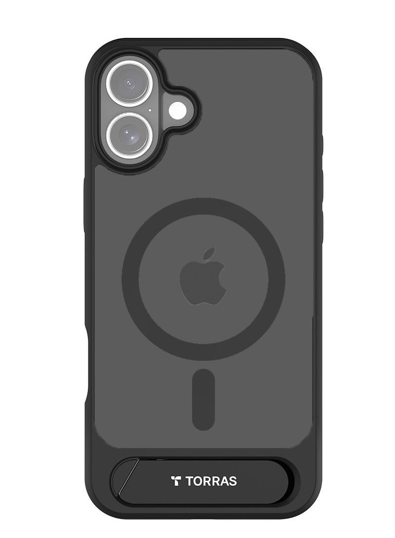 TORRAS Strong Magnetic & Seamless Stand for iPhone 16 Case, Fit for MagSafe, Mil-Grade Drop Protection, Adjustable Kickstand Phone Case for iPhone 16 Case, Slim Anti-Scratch Blackase For 6.1'' iPhone 16 Black Black  - Image 2