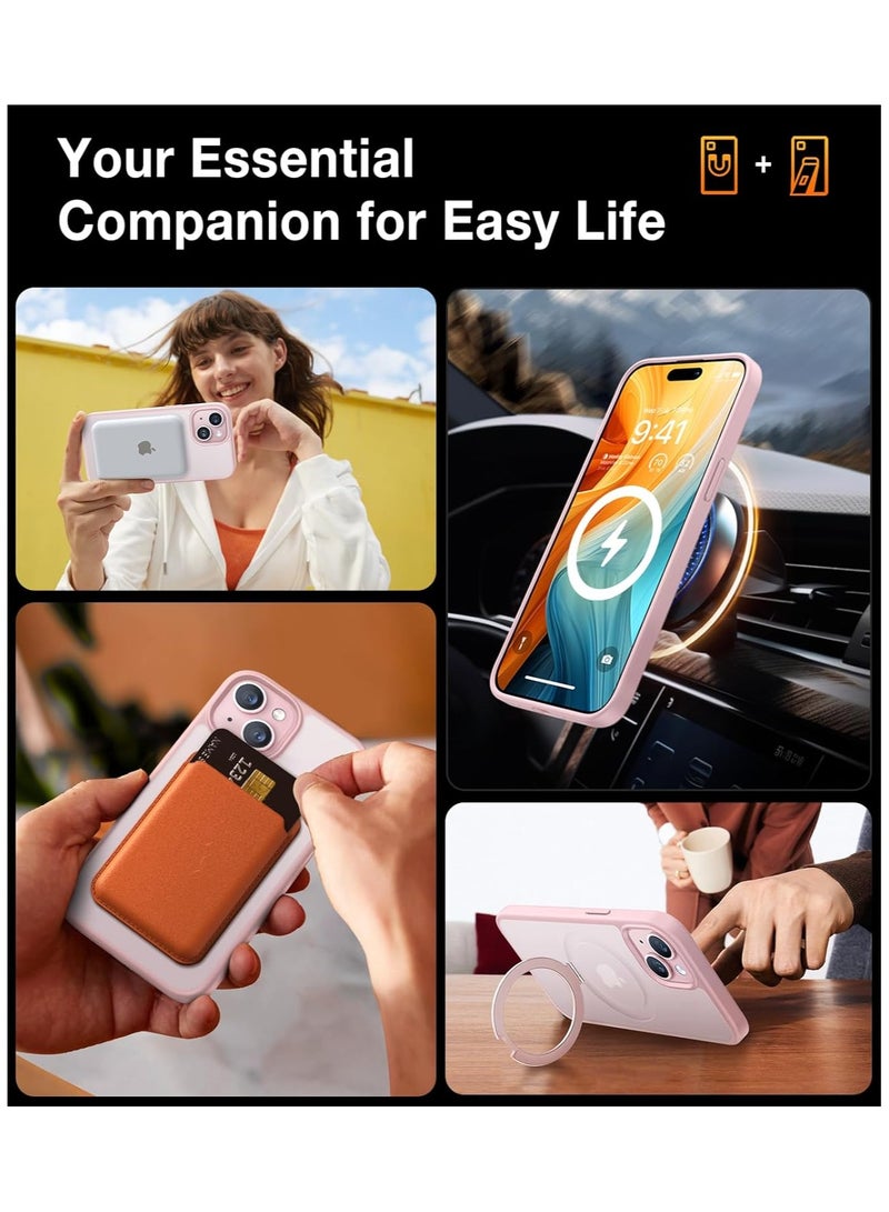 TORRAS Ultra Magnetic Ostand for iPhone 15 Case Fit for MagSafe [Sturdy Stand & Ring Holder [Mil-Grade Shockproof Matte Anti-Scratch Slim Protective Kickstand Phone Case for iPhone 15 6.1 inch, Pink Pink - Image 5