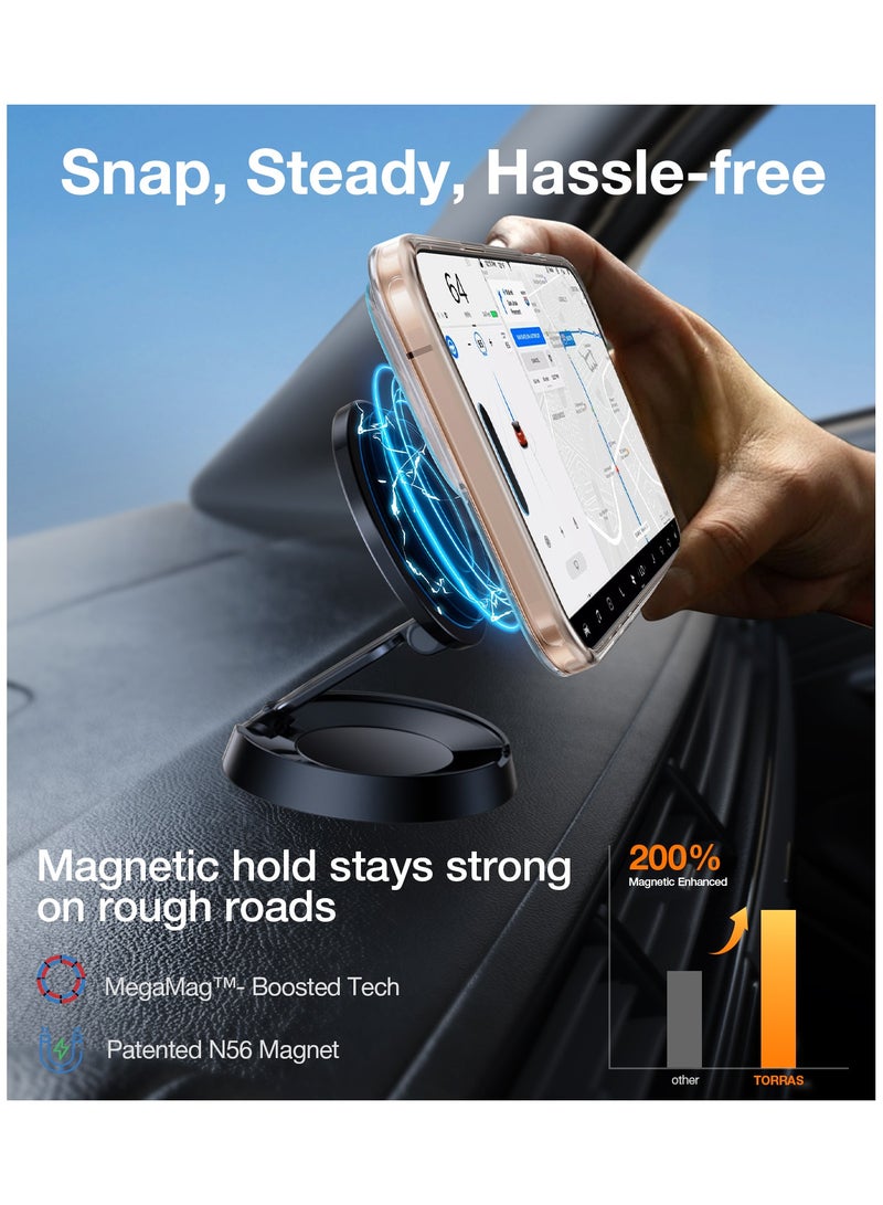 TORRAS Strong Magnetic & Seamless Stand for iPhone 16 Pro Case, [18N Mighty Magnetic] [12FT Mil-Grade Drop Tested] [Fit for MagSafe] Kickstand Protective Slim Phone Case for iPhone 16 Pro 6.3", Clear Clear - Image 3