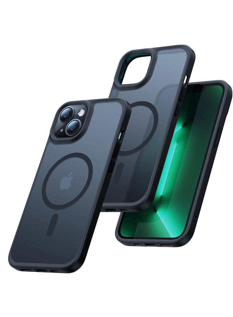TORRAS Magnetic Shockproof for iPhone 15 Case, 12FT [Mil-Grade Drop Protection, Translucent Slim Protective Anti-Scratch, Black Black - Image 2