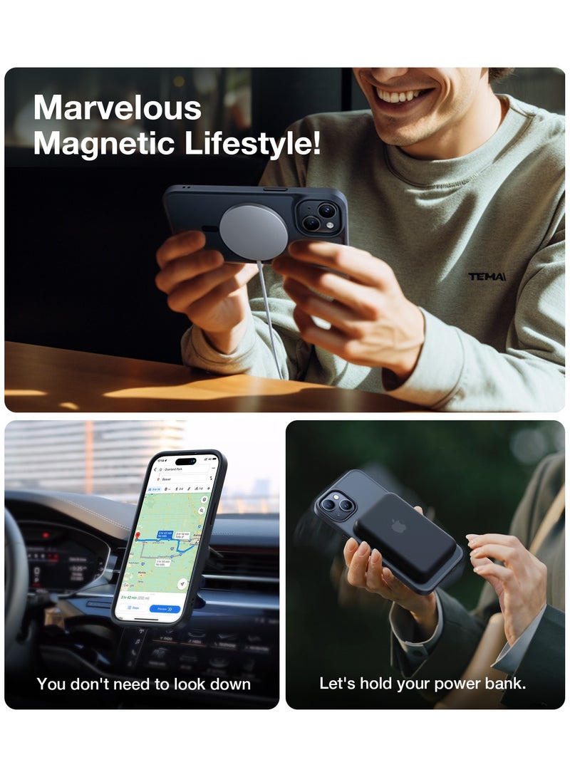 TORRAS Magnetic Shockproof for iPhone 15 Case, 12FT [Mil-Grade Drop Protection, Translucent Slim Protective Anti-Scratch, Black Black - Image 5