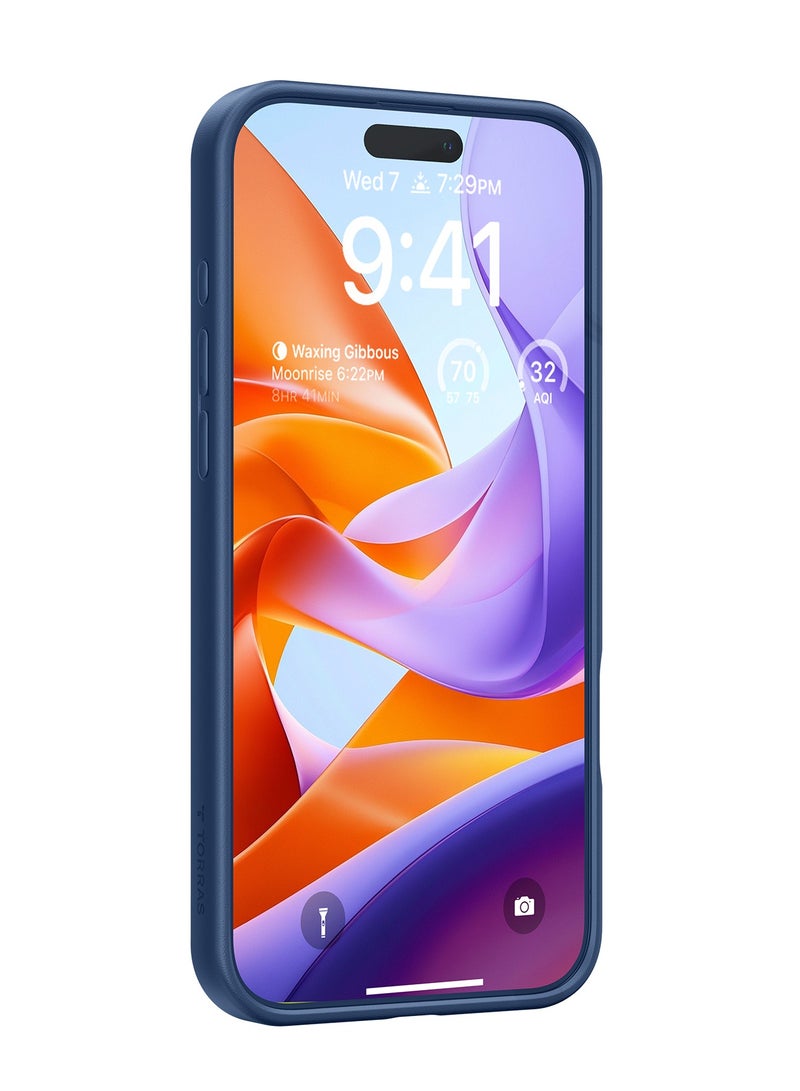 TORRAS 360°Rotatable Magnetic for iPhone 16 Pro Case 6.3 inch, Fit for MagSafe 16 Pro Phone Case, 16FT Mil-Grade Shockproof, Flush Stand Ring, Translucent Slim Protective Ostand, Blue Navy Blue - Image 2