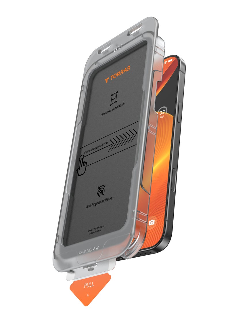 حماية شاشة خصوصية غير قابلة للكسر من الدرجة العسكرية لجهاز iPhone 16 Plus [9H + غير قابلة للكسر من ارتفاع 12 قدم، مضادة للتجسس، زجاج مقسى من الحافة إلى الحافة] تركيب خالي من الفقاعات بعملية سحب واحدة فقط. - Image 2