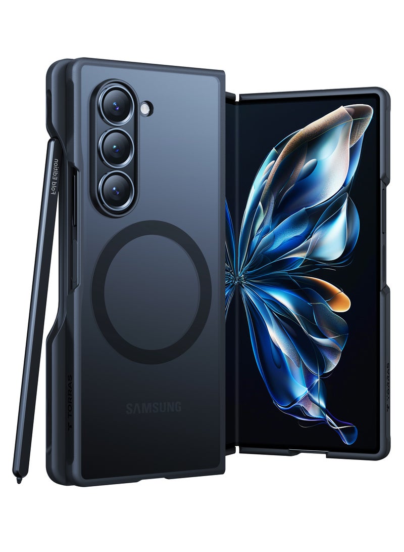 TORRAS Upgraded Magnetic Shockproof for Samsung Galaxy Z Fold 6 Case with S Pen Holder, [Fit for Magsafe] [Screen Protector Added] [Mil-Grade Drop Tested] Phone Case for Samsung Z Fold 6, Black Black - Image 1