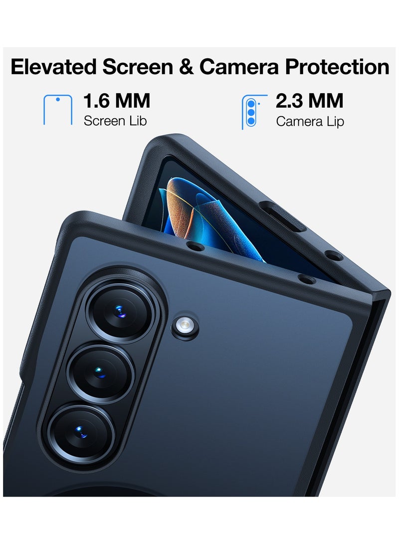 TORRAS Upgraded Magnetic Shockproof for Samsung Galaxy Z Fold 6 Case with S Pen Holder, [Fit for Magsafe] [Screen Protector Added] [Mil-Grade Drop Tested] Phone Case for Samsung Z Fold 6, Black Black - Image 5