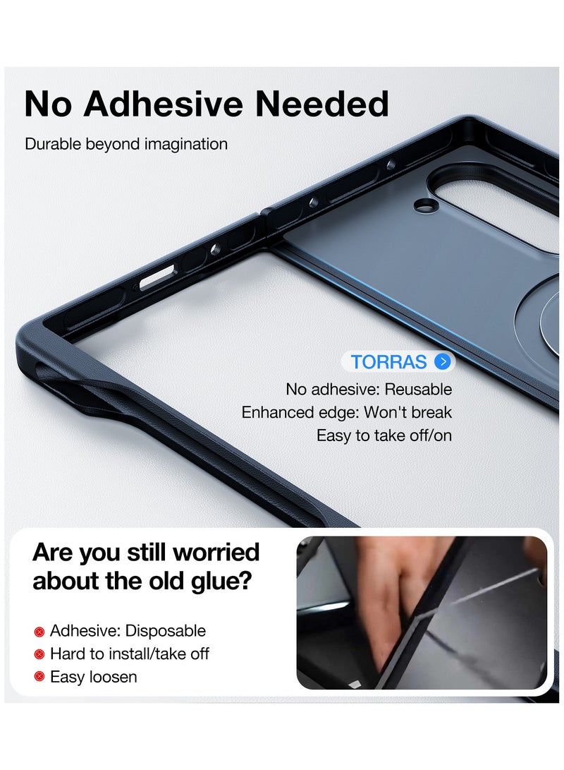TORRAS Upgraded Magnetic Shockproof for Samsung Galaxy Z Fold 6 Case with S Pen Holder, [Fit for Magsafe] [Screen Protector Added] [Mil-Grade Drop Tested] Phone Case for Samsung Z Fold 6, Black Black - Image 3