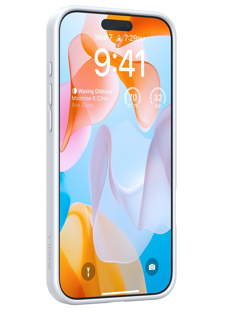 حلقة مغناطيسية دوارة 360° محدثة لحافظة آيفون 16 برو ماكس، مناسبة لمغسيف مع حامل وحلقة، مقاومة للصدمات بمدى 16 قدم، شفافة لحافظة آيفون 16 برو ماكس، أبيض - Image 2