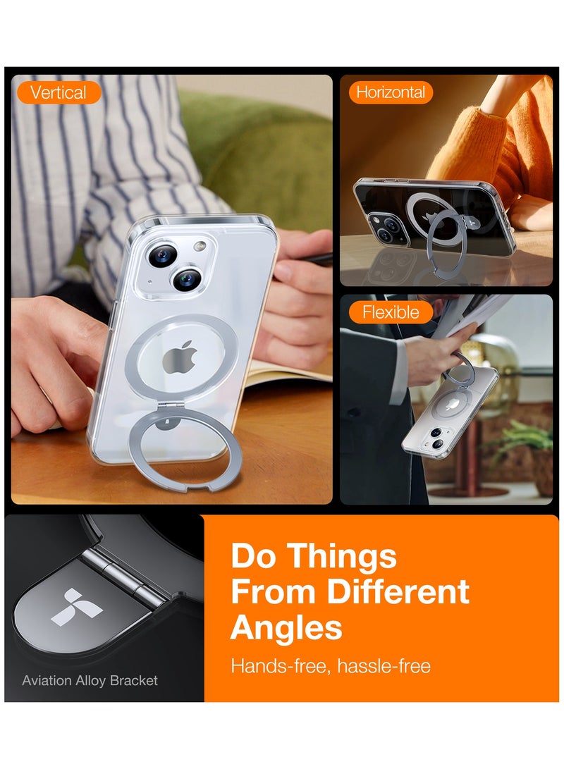 Ultra Magnetic Ostand for iPhone 15 Case [Fit for MagSafe] [Sturdy Stand & Ring Holder] Mil-Grade Shockproof Matte Anti-Scratch Slim Protective Kickstand Phone Case for iPhone 15, Clear Clear - Image 5