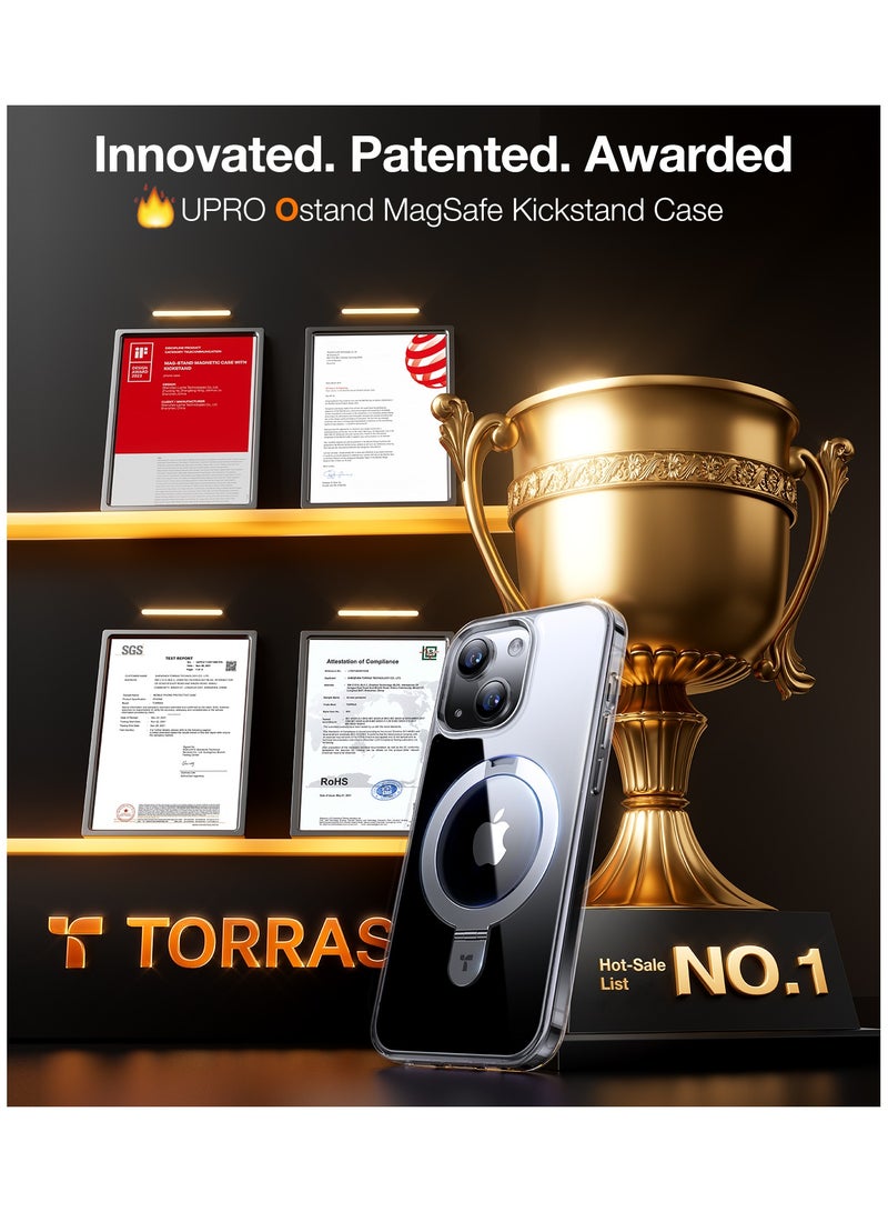 Ultra Magnetic Ostand for iPhone 15 Case [Fit for MagSafe] [Sturdy Stand & Ring Holder] Mil-Grade Shockproof Matte Anti-Scratch Slim Protective Kickstand Phone Case for iPhone 15, Clear Clear - Image 4