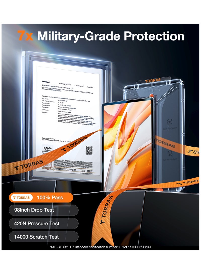 TORRAS iPad Pro 11 Inch Screen Protector M4 2024, Mil-Grade Shatterproof [TOP 9H+ Tempered Glass＆ One-Pull Installation] Anti-Scratch, Bubble Free, Apple Pencil Compatible, HD Clarity 11"inch Clear - Image 4