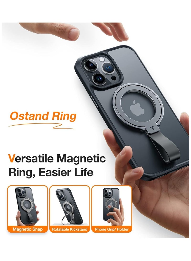 TORRAS 2024 Upgrade Magnetic Phone Grip Holder Kickstand, Compatible with PopSockets MagSafe Ring Removable, for iPhone 16,15,14, 13, 12 11 Pro/Max/Mini,Samsung Galaxy, Google (Black), Ostand Ring Black  - Image 3
