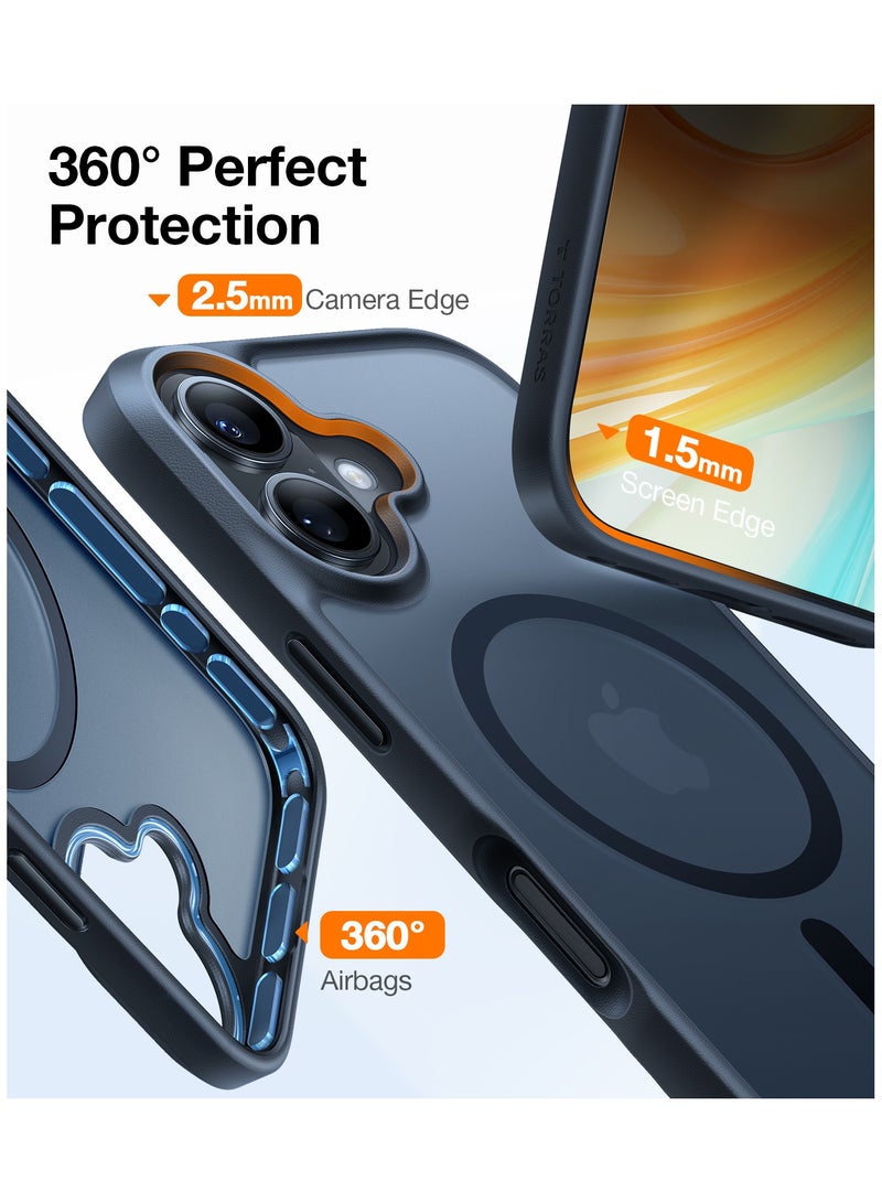 TORRAS Magnetic Shockproof Case For iPhone 16, 18N Mighty Magnetic,12FT Mil-Grade Drop Tested, Fit For MagSafe Protective Hard Back Plastic Slim Phone Case For iPhone 16 6.1", Guardian Magnetic Series (X00FX1528) Black Black - Image 5
