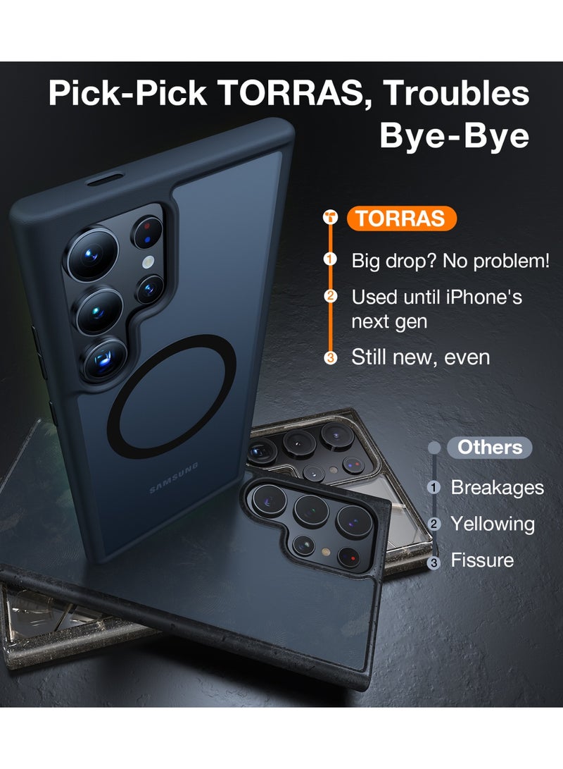 TORRAS Magnetic Shockproof for Samsung Galaxy S24 Ultra Case, [18N Mighty Magnetic] [12FT Mil-Grade Drop Tested] [Compatible with Magnetic] Protective Slim Case for Samsung S24 Ultra Case, Black Black - Image 5