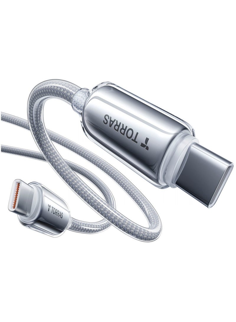 TORRAS USB-C To USB-C Cable 60W (1.2m) Mil-Grade Tested USB-C Charger Cable Fast Charge for iPhone 16/Plus/Pro/Pro Max, iPhone15/Plus/Pro/Pro Max, Samsung S25/Plus/Ultra, S24/Plus/Ultra, S23/Plus/Ultra, MacBook Air, Pro / iPad Pro/Air/Mini (Titanium Grey) Titanium Grey - Image 2