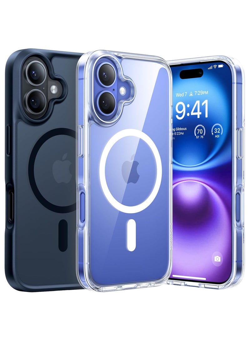 TORRAS Stronger Magnetic Shockproof for iPhone 16 Case, Fit for MagSafe, Never Yellow, 4X Mil-Grade Drop Protection, Protective Hard Back Plastic Slim Phone Case for iPhone 16 6.1 inches, Clear Clear - Image 1