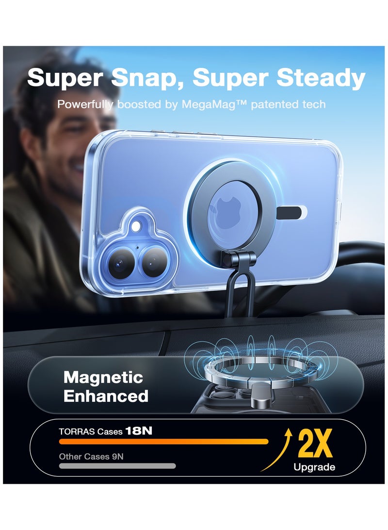 TORRAS Stronger Magnetic Shockproof for iPhone 16 Case, Fit for MagSafe, Never Yellow, 4X Mil-Grade Drop Protection, Protective Hard Back Plastic Slim Phone Case for iPhone 16 6.1 inches, Clear Clear - Image 5