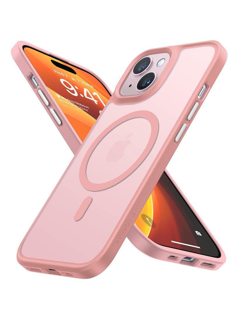 حافظة مصممة مغناطيسياً لجهاز iPhone 15، متوافقة مع MagSafe، [مختبرة ضد السقوط بمعيار عسكري، حافظة صلبة مقاومة للصدمات بحواف ناعمة رفيعة لجهاز iPhone 15، وردي - Image 1