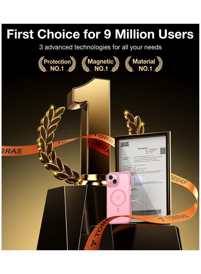 حافظة مصممة مغناطيسياً لجهاز iPhone 15، متوافقة مع MagSafe، [مختبرة ضد السقوط بمعيار عسكري، حافظة صلبة مقاومة للصدمات بحواف ناعمة رفيعة لجهاز iPhone 15، وردي - Image 4