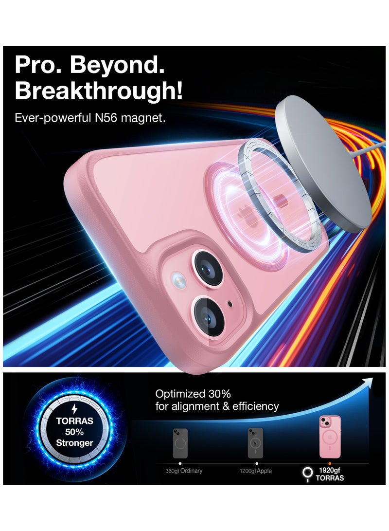 حافظة مصممة مغناطيسياً لجهاز iPhone 15، متوافقة مع MagSafe، [مختبرة ضد السقوط بمعيار عسكري، حافظة صلبة مقاومة للصدمات بحواف ناعمة رفيعة لجهاز iPhone 15، وردي - Image 3