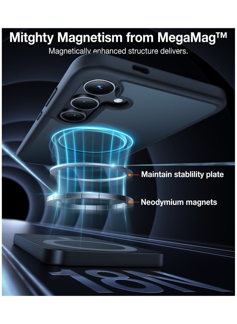 TORRAS Magnetic Guardian Designed for Samsung Galaxy S24 Case Compatible with MagSafe, Mil-Grade Drop Tested Translucent Back Soft Edge Slim Protective for Samsung S24 Case 2024, Black S24 Black  - Image 3