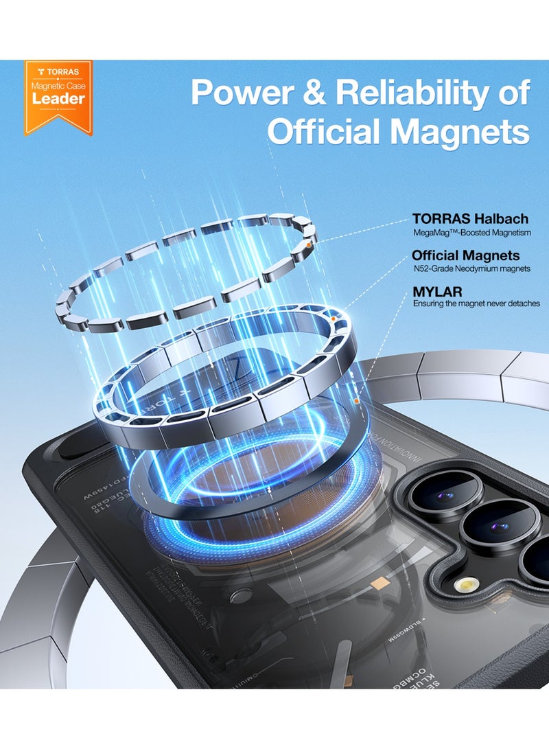 TORRAS Strong Magnetic & Seamless Stand for Samsung Galaxy S25 Case, Fit for MagSafe, Mil-Grade Drop Protection, Adjustable Kickstand for Samsung Galaxy S25 Case with Stand, Slim Frosted Matte Black Black - Image 5