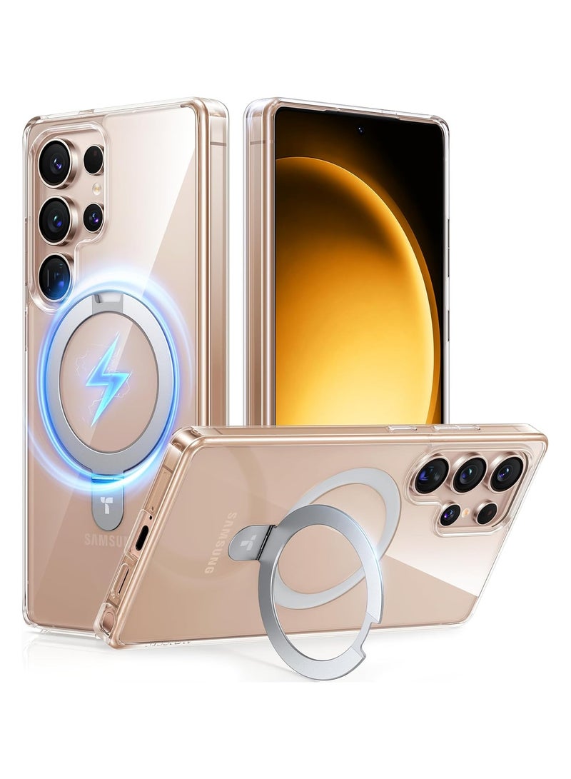 TORRAS Clear Magnetic Stand for Samsung Galaxy S25 Ultra Case, [Fit for Magsafe] [Mil-Grade Drop Tested] Ring Shockproof Translucent Slim Protective Case for Samsung S25 Ultra Case Ostand, Clear Clear - Image 1