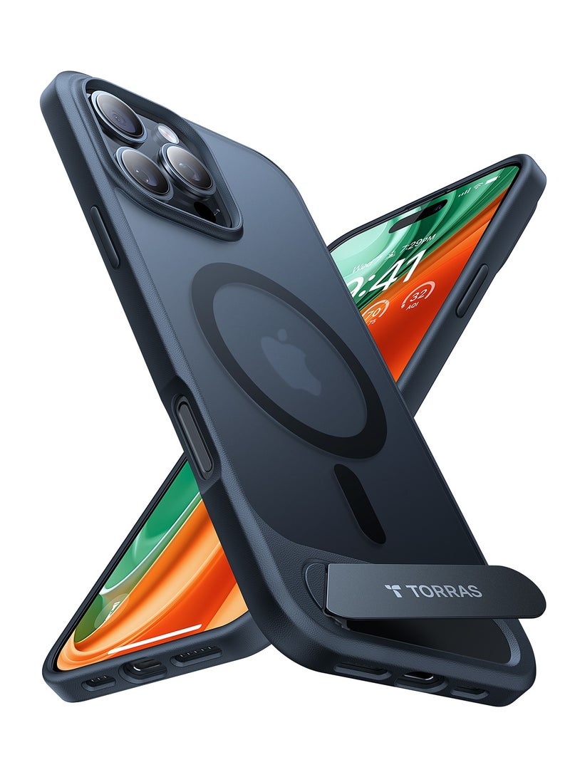 Strong Magnetic & Seamless Stand for iPhone 16 Pro Max Case, Fit for MagSafe, Mil-Grade Drop Protection, Adjustable Kickstand Phone Case for iPhone 16 Pro Max, Slim Frosted Matte Black Black - Image 1
