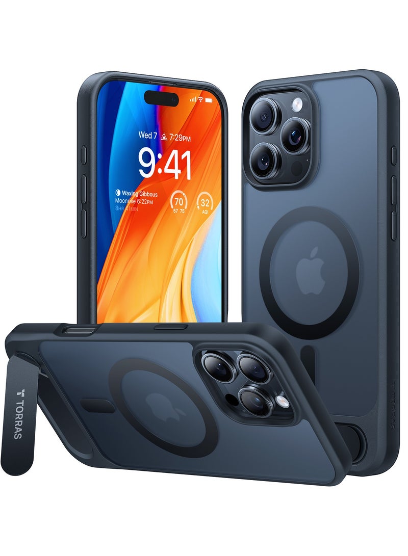 Strong Magnetic & Seamless Stand for iPhone 16 Pro Max Case, Fit for MagSafe, Mil-Grade Drop Protection, Adjustable Kickstand Phone Case for iPhone 16 Pro Max, Slim Frosted Matte Black Black - Image 3