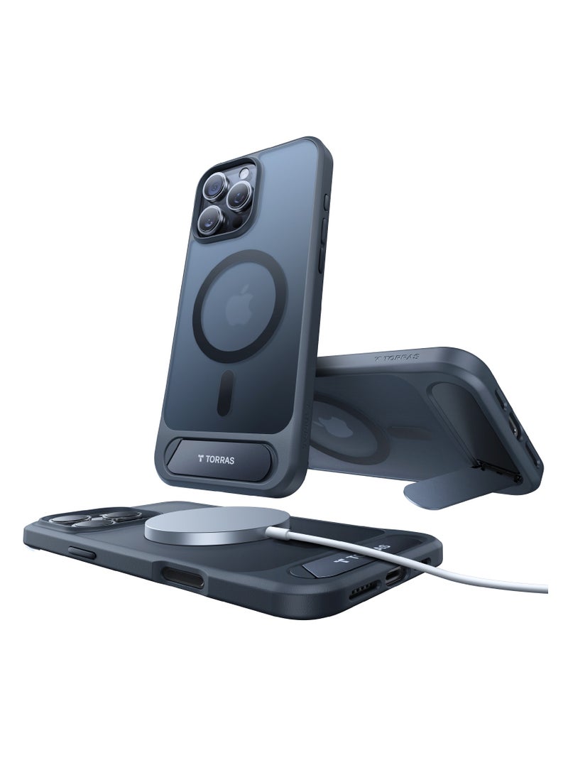 Strong Magnetic & Seamless Stand for iPhone 16 Pro Max Case, Fit for MagSafe, Mil-Grade Drop Protection, Adjustable Kickstand Phone Case for iPhone 16 Pro Max, Slim Frosted Matte Black Black - Image 4