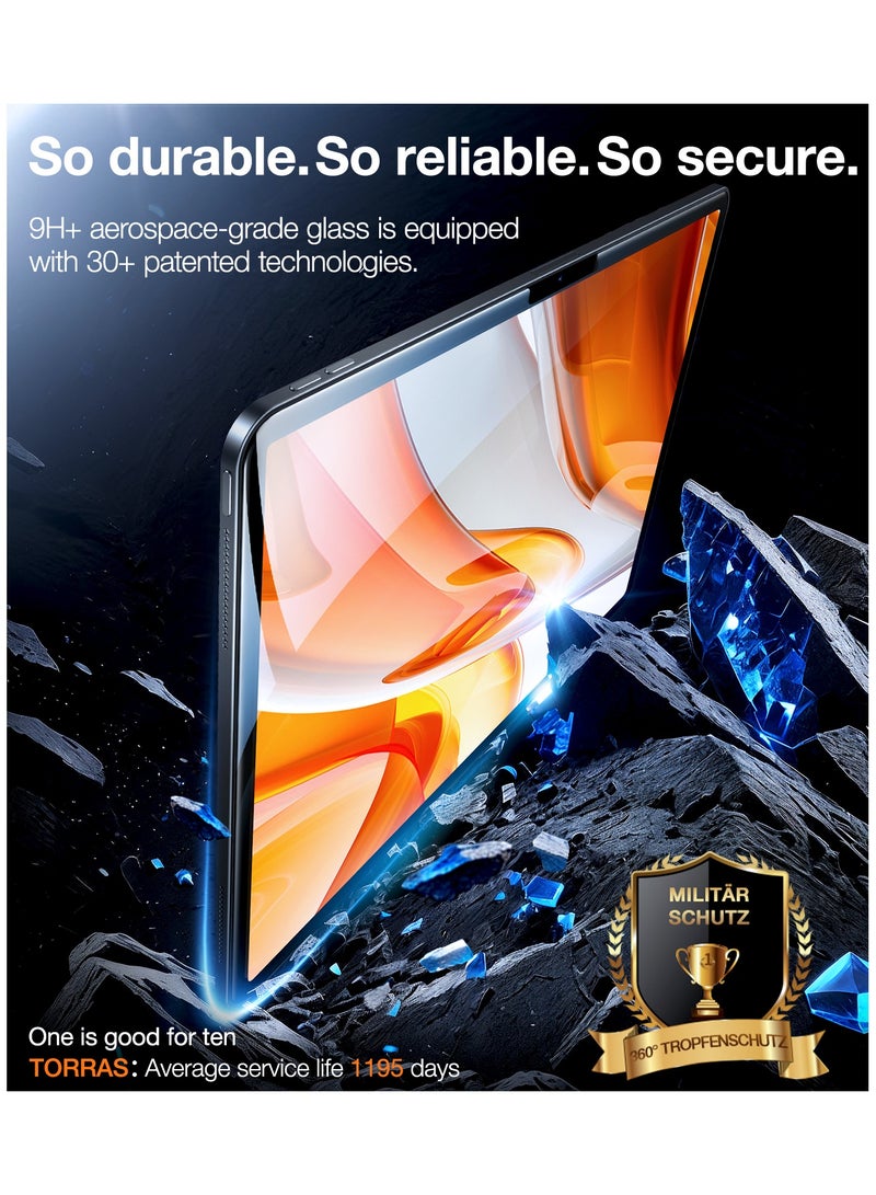 حماية شاشة آيباد إير 11 بوصة M2 2024، مقاومة للكسر بمعيار عسكري [زجاج مقسى 9H+ الأعلى＆تثبيت بسحب واحد] مضادة للخدش، خالية من الفقاعات، متوافقة مع قلم آبل، وضوح عالي - Image 3