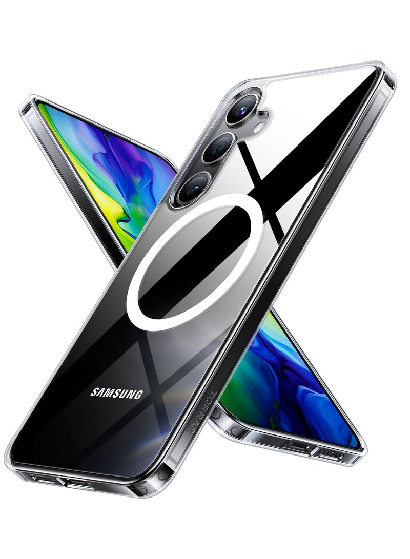 TORRAS Magnetic Crystal Clear for Samsung Galaxy S24 Plus Case, Snap to MagSafe, Drop Tested, Non-Yellowing Slim Fit Protective for 2024 Samsung Galaxy S24 Plus Phone Case, Clear Clear - Image 1