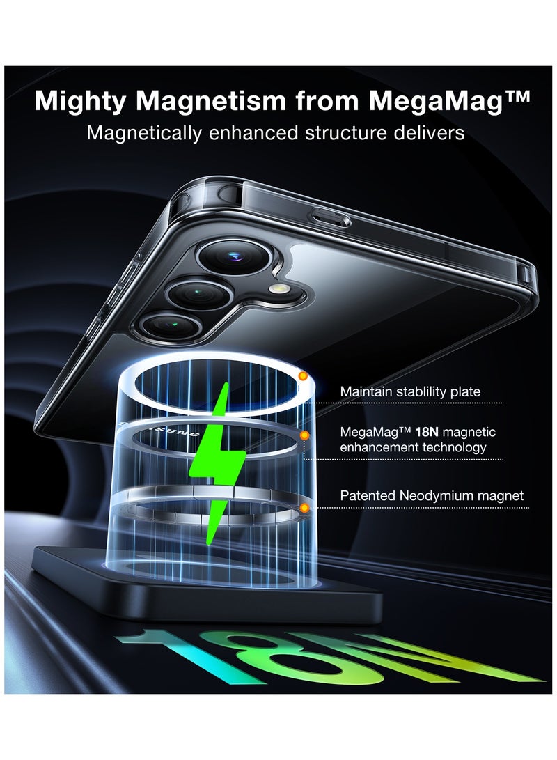 TORRAS Magnetic Crystal Clear for Samsung Galaxy S24 Plus Case, Snap to MagSafe, Drop Tested, Non-Yellowing Slim Fit Protective for 2024 Samsung Galaxy S24 Plus Phone Case, Clear Clear - Image 2