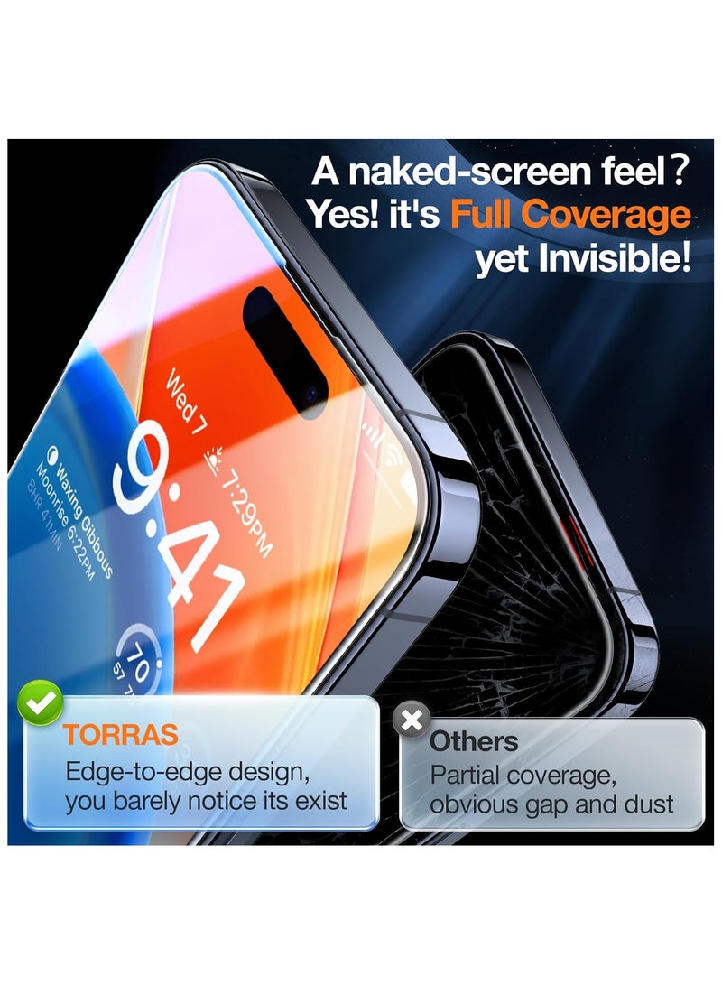 TORRAS Install Master Series (X00FX1013) Tempered Glass For iPhone 14 Pro Black Clear - Image 5