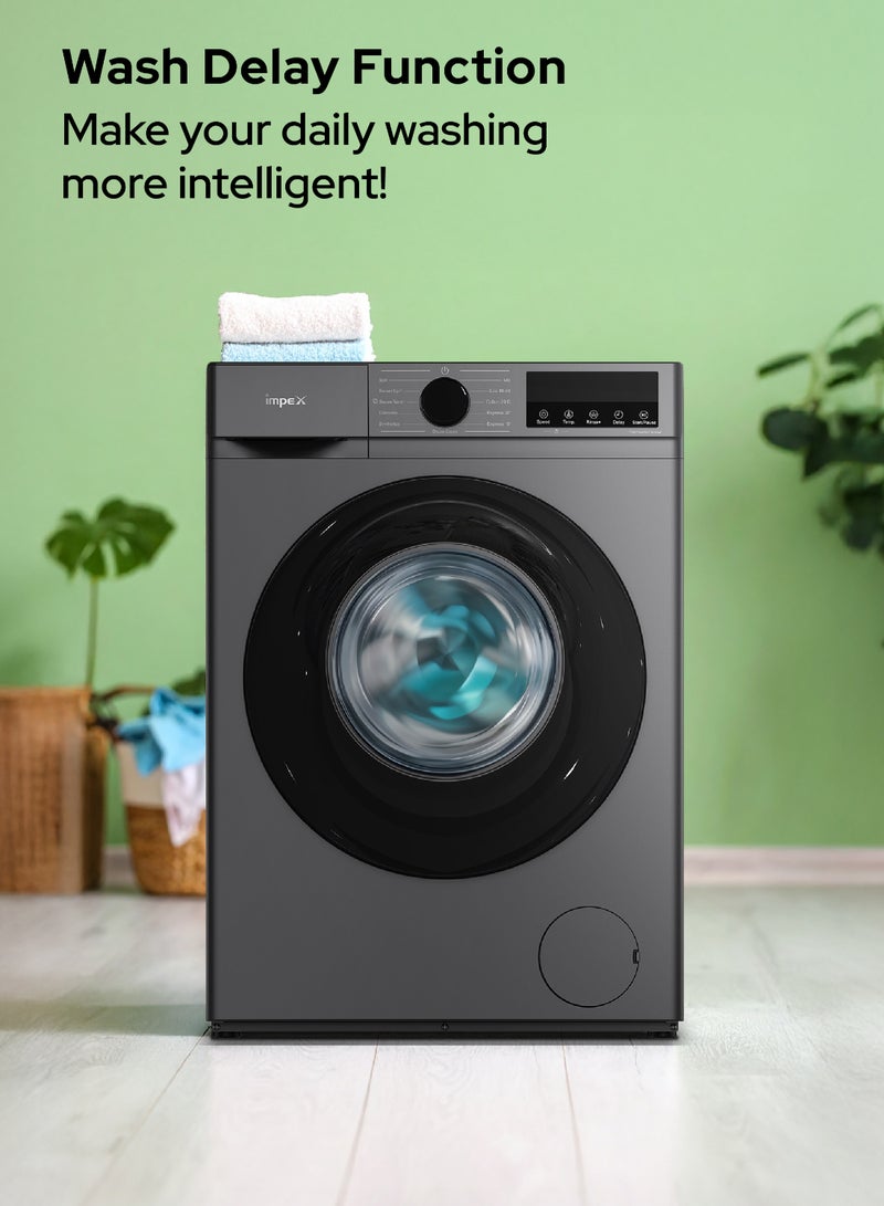 7.5 Kg Front Load Washing Machine, BLDC Inverter Motor, 1200 RPM, 11 Wash Programs, Child Lock, LED Display, Temp & Speed Control, Time Delay,2 Year Warranty 7.5 kg WM0750FS Grey