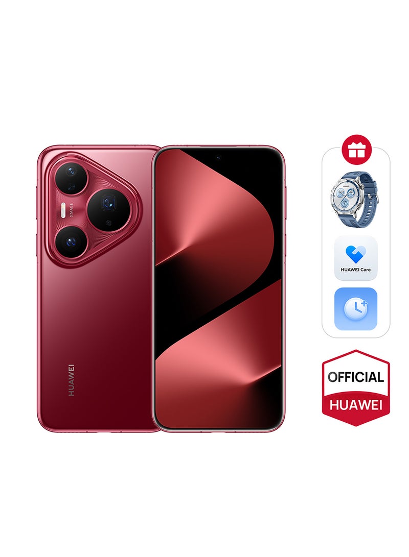 هواوي Pura 80 Pro Dual SIM Smartphone Glazed Red 12GB RAM 512GB - Middle East Version with Free HUAWEI WATCH GT 5 + HUAWEI Care + Extra 6 Months Warranty  - Image 1