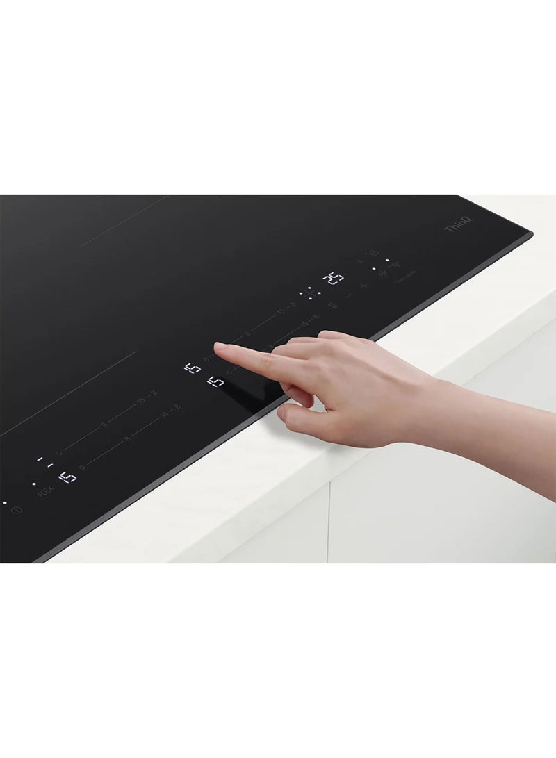 إل جي 4 Burner Built-In Induction Cooker 60cm with 15 Step Power Level, Power Management System, Cook Timer, Safety Child Lock CBIZ2435B Black  - Image 4