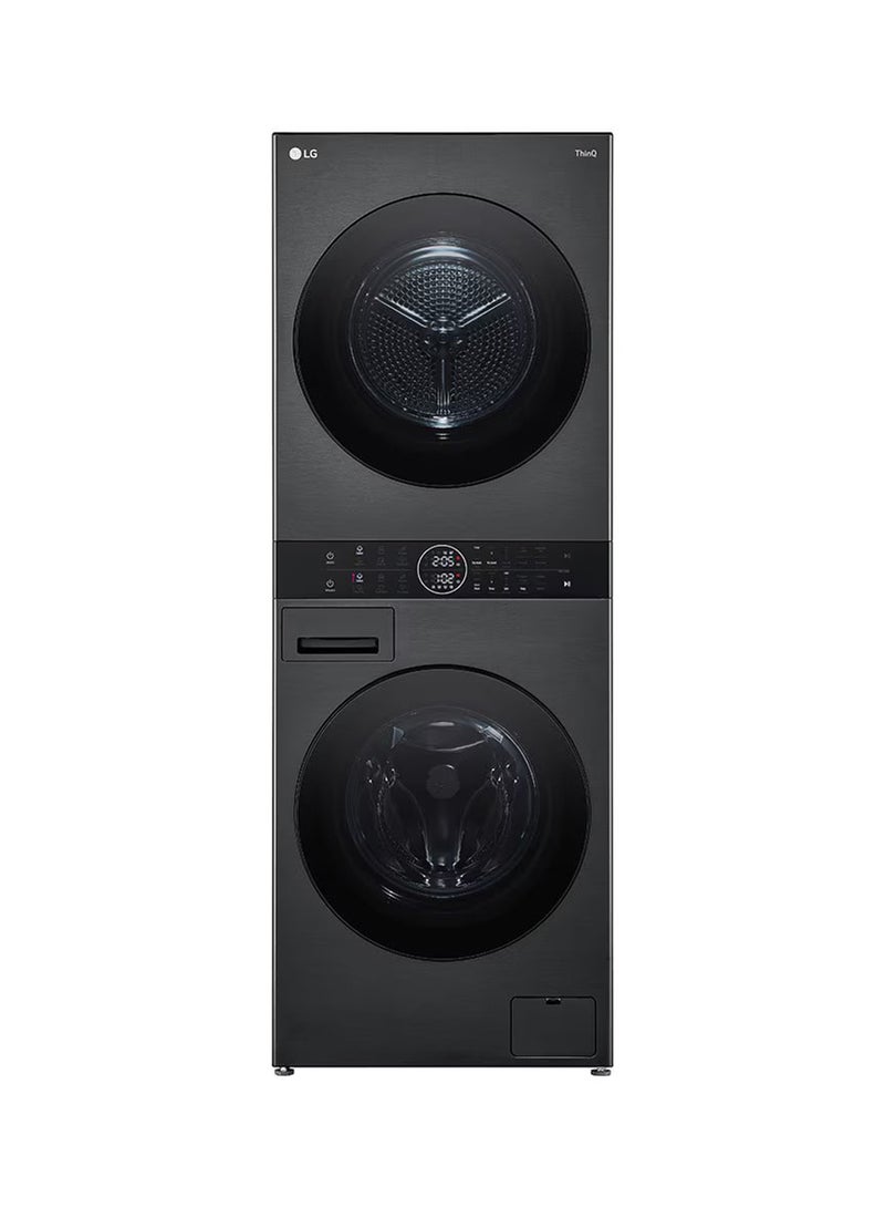LG WashTower Commercial Stacker Front Loading Washer 12kg with Dryer 10kg, 1200 rpm W4W8BVPKZHM Dark Inox  - Image 1