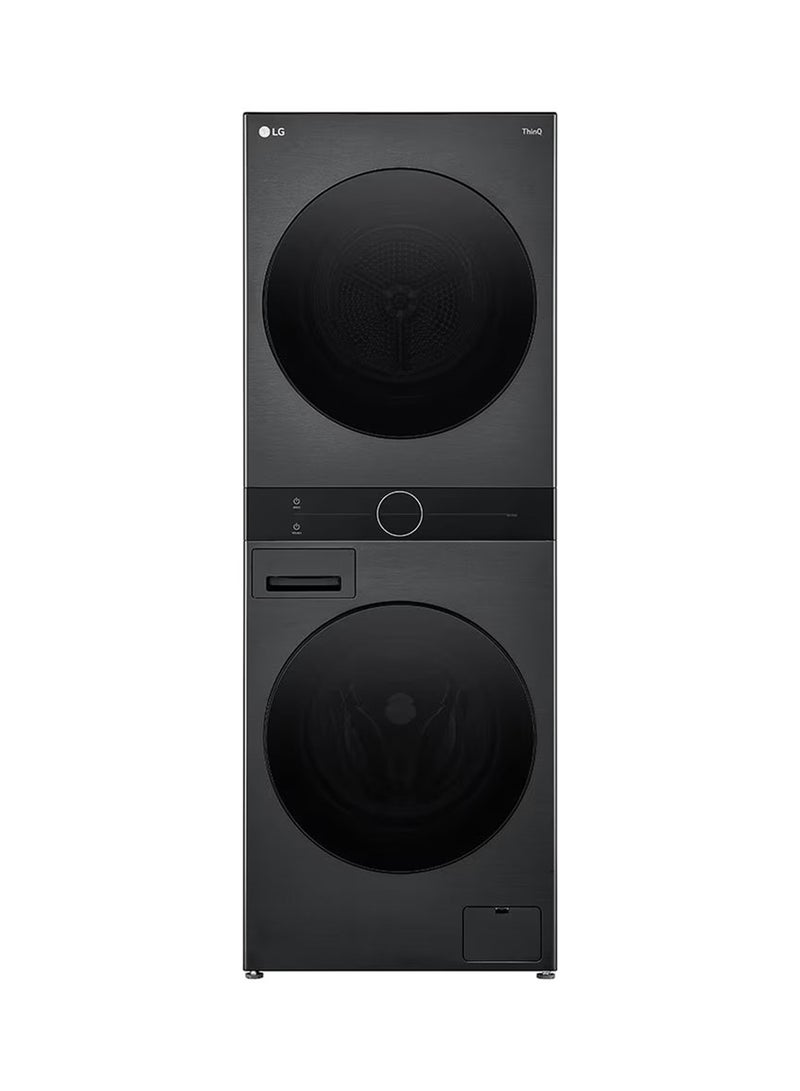 LG WashTower Commercial Stacker Front Loading Washer 12kg with Dryer 10kg, 1200 rpm W4W8BVPKZHM Dark Inox  - Image 2
