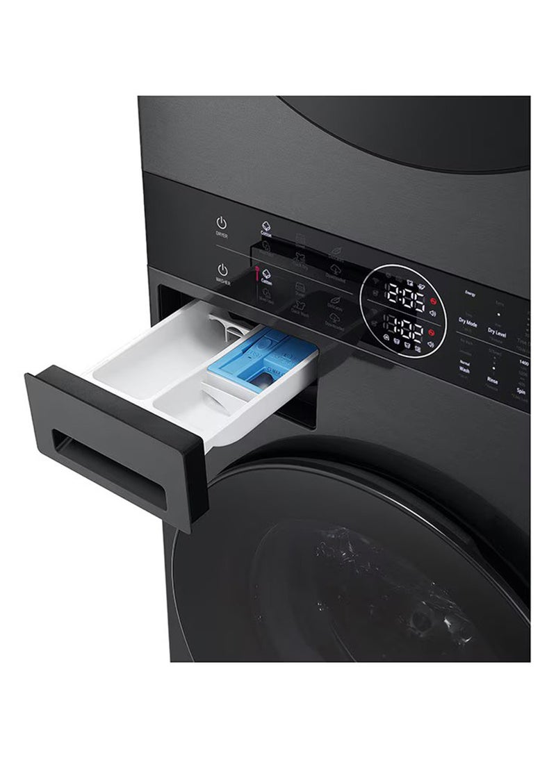 LG WashTower Commercial Stacker Front Loading Washer 12kg with Dryer 10kg, 1200 rpm W4W8BVPKZHM Dark Inox  - Image 4