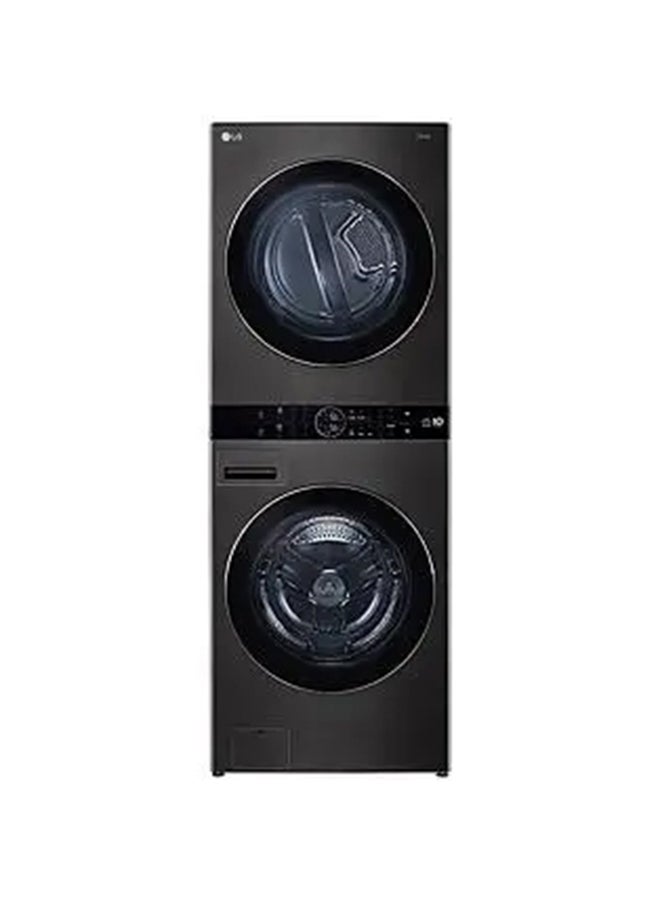 إل جي Wash Tower 19 Kg washer / 16 Kg dryer, 1100 RPM with Smart pairing, TurboWash 360, AI DD, Stainless steel drum Turbo wash, Smart pairing, Thinq wifi W1S1CVK2EHM Black  - Image 1