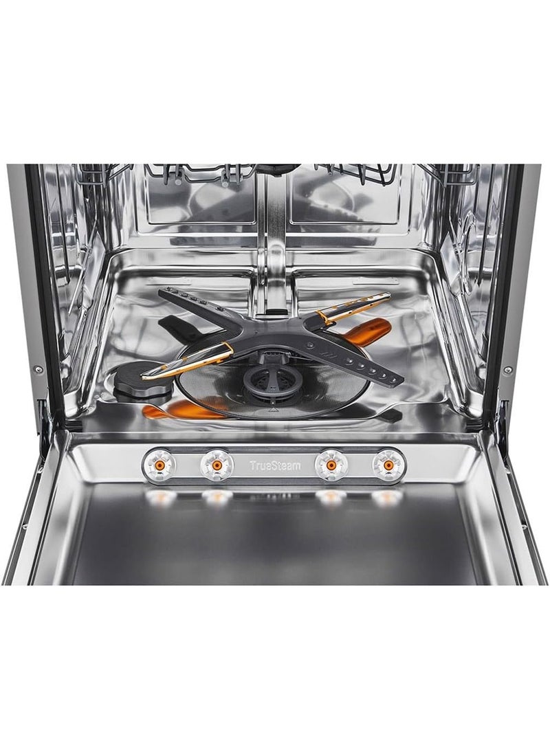 إل جي Quad Wash 14 Place Setting Built-In Steam Dishwasher, with Inverter Motor, Digital Display, Adjustable Height, Adjustable Rack DBC425TS White  - Image 4