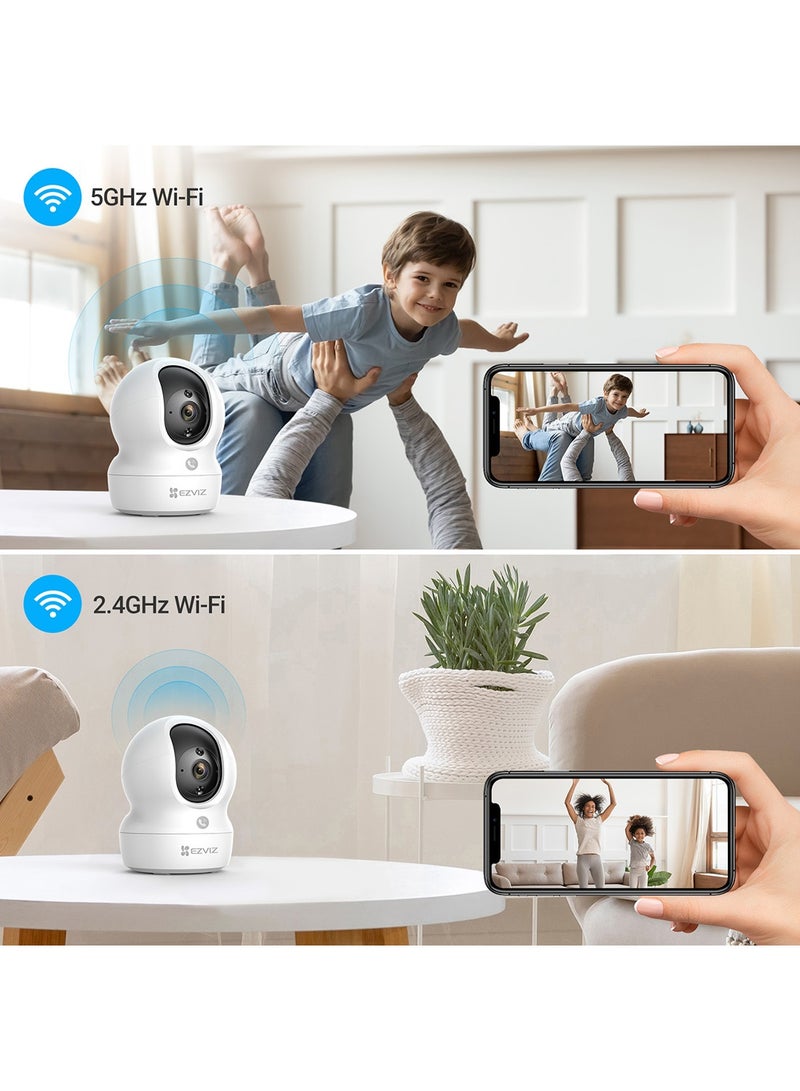 Security Camera CP1 Pro, 4MP CCTV Camera for Home, 360° Indoor Camera, Baby Monitor with Color Night Vision, Human Shape & Loud Noise Detection with Auto-Tracking, Two-Way Audio, Dual-Band Wi-Fi