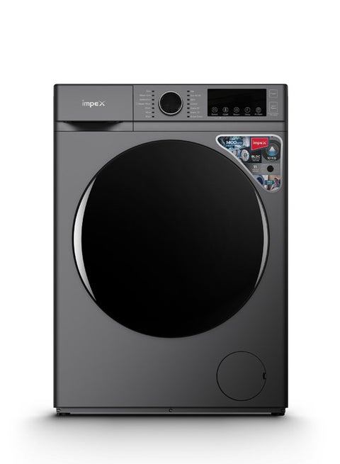 10 Kg Front Load Washing Machine | BLDC Inverter Motor | 1400 RPM | AI Wash | 11 Preset Menus | LED Display | Child Lock | Temperature & Speed Control | Status Indicator | 64L Drum Volume | Waterproof Glass - 64 L 150 W WM1000FS Grey