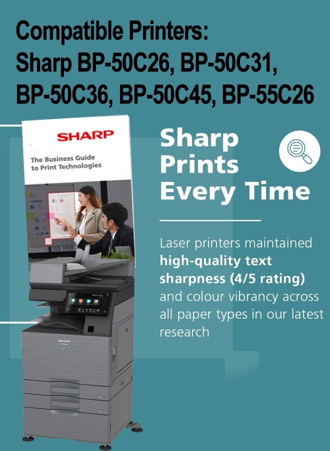 SHARP BP-FT70 Cyan Toner Cartridge, ~24,000 Pages Yield, For BP-50C31 | BP-FT70CA Cyan - Image 2