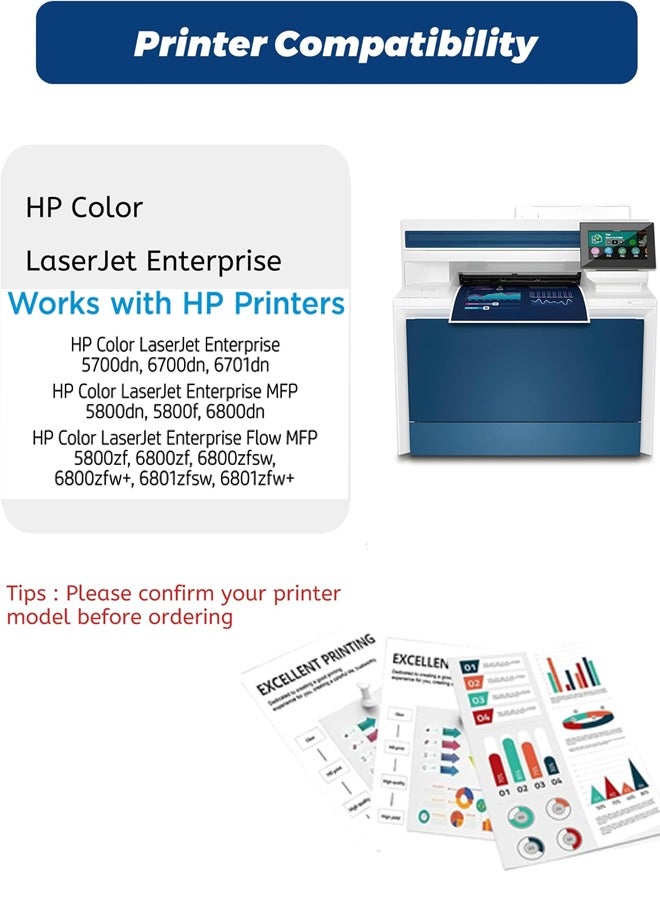 HP 213A Yellow Original LaserJet Toner Cartridge, W2132A. Works with HP LaserJet Enterprise 5700, 5800, 6700, 6701, 6800, 6801 Yellow  - Image 2