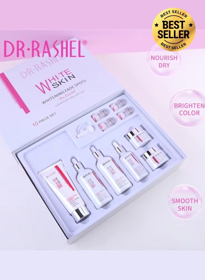 DR. RASHEL Whitening Fade Spots Skin Care Series 10pcs Set For Face And Body Skin Brightening Dark Spot Removal And Moisturizing Treatment  - Image 1
